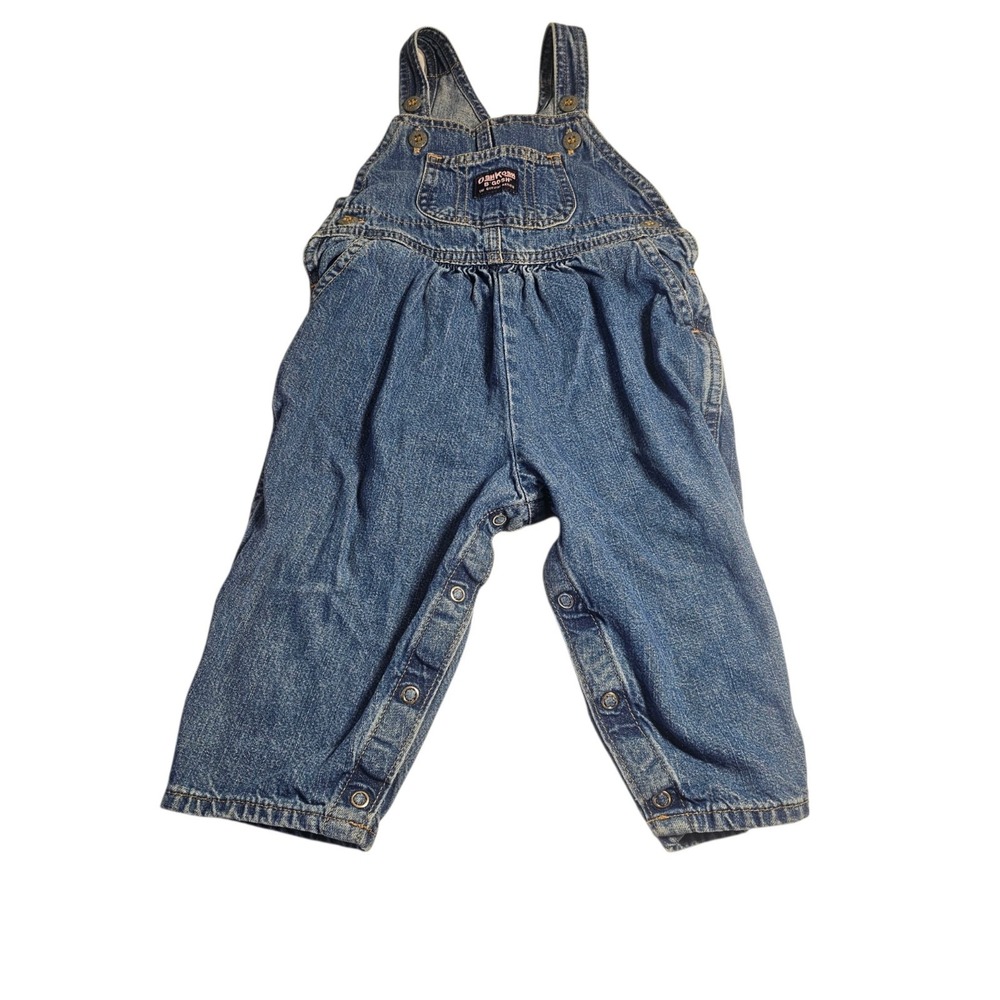 Vintage OshKosh B'gosh Baby Denim Overalls 18 Months Snap Leg